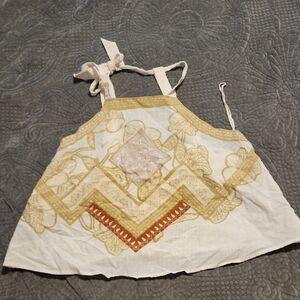 Free People Cream and Gold Tank Top
